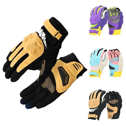 Touch Screen Gloves Unisex four-color motorcycle set by BikerZoneZ tan-black with padded palm on Tampa Home & Garden Store