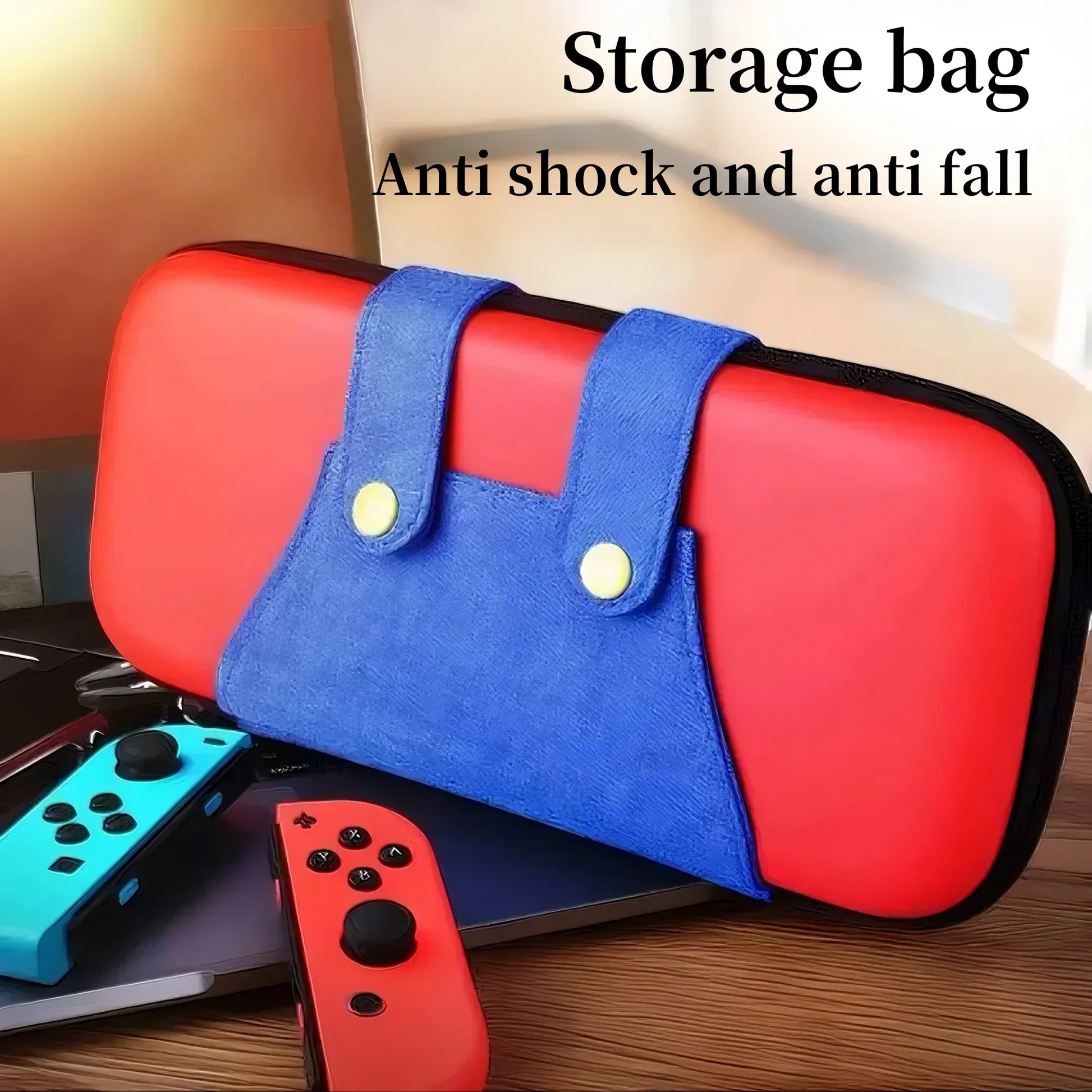Switch storage bag blue carrying case with turquoise Joy-Cons and red NS console on Tampa Home & Garden Store