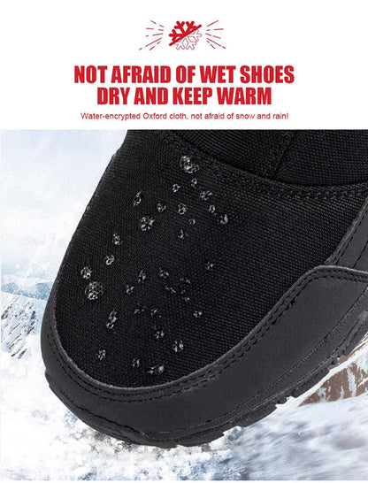 Men's winter waterproof snow boots in black with rugged sole on Tampa Home & Garden Store