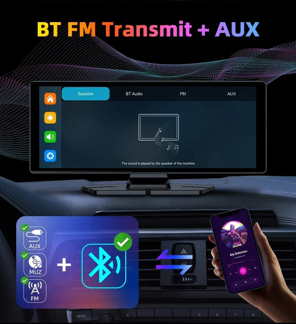 10.26in Portable CarPlay Screen wireless car stereo touch display UpTrend Deals Bluetooth AUX on Tampa Home & Garden Store