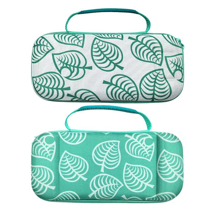 2 hard Nintendo Switch 2 carrying cases with teal leaf patterns and handles by FLIPSTYLEZLLC on Tampa Home & Garden Store