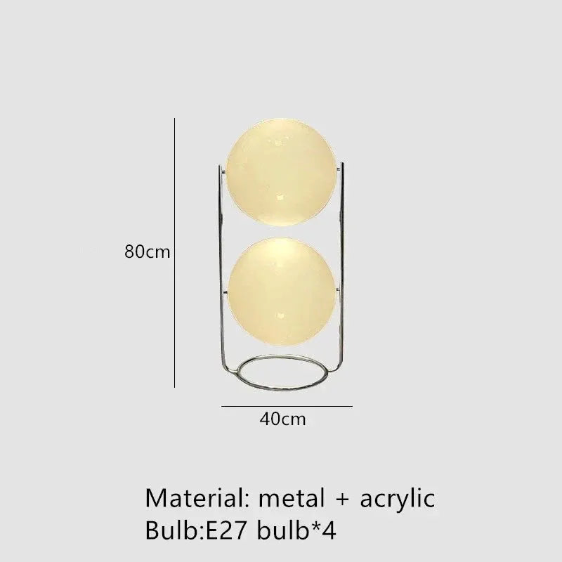 DecorBites LED Floor Lamp chrome metal frame with 2 white acrylic globes, 4x E27 bulbs on Tampa Home & Garden Store