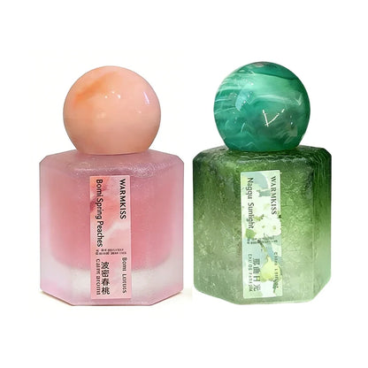 Silcy Skin pink green perfume bottles with caps, fragrance duo on Tampa Home & Garden Store on Tampa Home & Garden Store