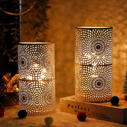 2Pcs Battery LED Table Lamps – Modern Cylinder Cordless Lights for Home & Wedding - Tampa Home & Garden Store