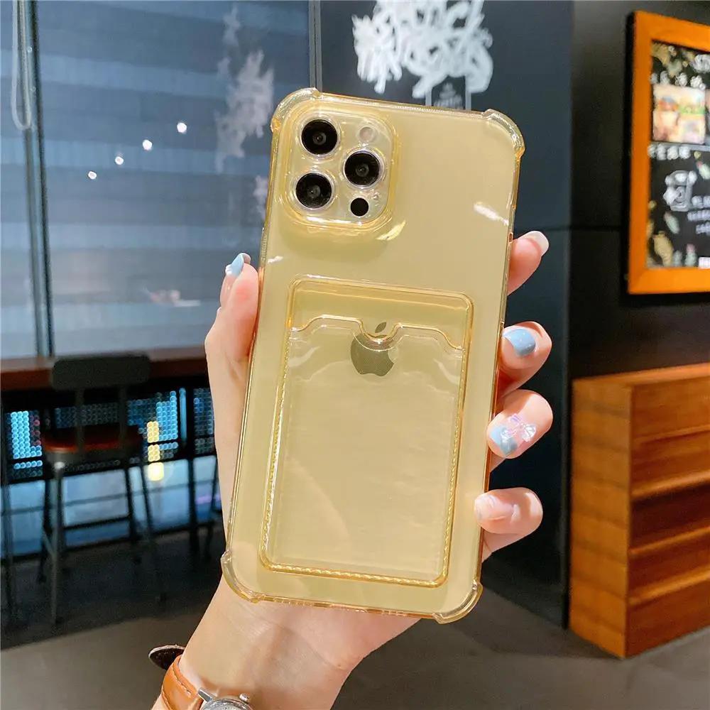 Transparent Card Slot Case For Iphone With Holder