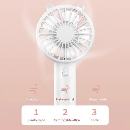 Portable Hand Fan | Mini Handheld Fan with 3-Speed Airflow Control | USB Rechargeable for On-the-Go Comfort