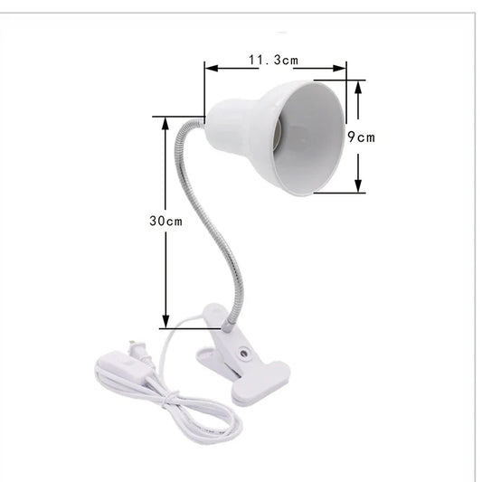 E27 Clip Desk Lamp Adjustable Gooseneck Clamp Light for Bedside Bookshelf - Tampa Home & Garden Store