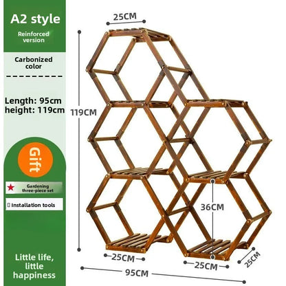 Solid Wood Plant Stand for Garden and Patio