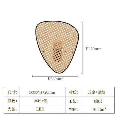 DecorBites Japanese Rattan Floor Lamp for Villa