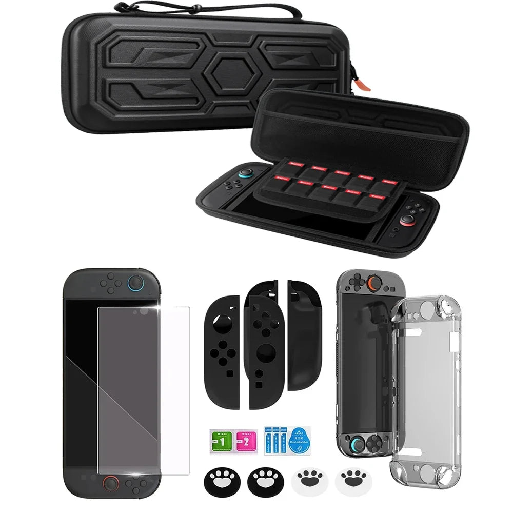 Hard shell carrying case for Nintendo Switch 2, black, with built‑in cartridge organizer on Tampa Home & Garden Store