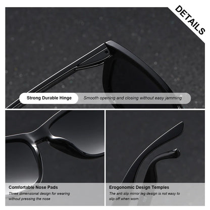 BARCUR fashion polarized sunglasses for women with mirrored lenses; hinge and temples on Tampa Home & Garden Store