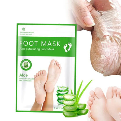 Foot Mask package by Silcy Skin, Aloe Exfoliating Foot Mask with pedicure socks, green box on Tampa Home & Garden Store