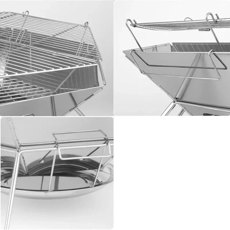 Portable wood stove brazier camping heater with folding grill stand FLIPSTYLEZLLC on Tampa Home & Garden Store