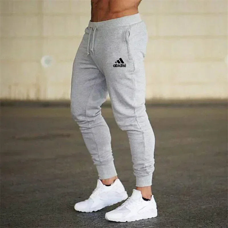 Men's gray jogger pants with thigh logo, baggy summer sweatpants for workout & casual wear UpTrend Deals on Tampa Home & Garden Store
