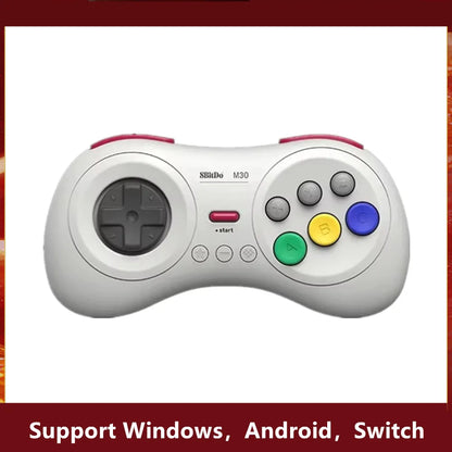 8BitDo M30 Bluetooth gamepad in white with gray D-pad and colored A/B/X buttons for Switch/PC on Tampa Home & Garden Store