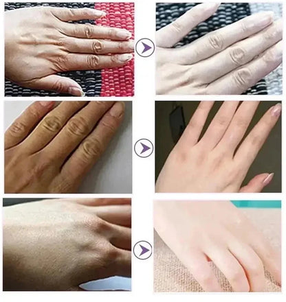 Silcy Skin Wrinkle Removal Hand Cream six-image collage shows dry hands becoming smooth on Tampa Home & Garden Store