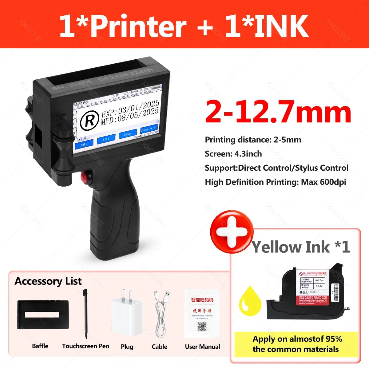 Portable black handheld inkjet printer TIJ coding device with touchscreen, UpTrend Deals on Tampa Home & Garden Store