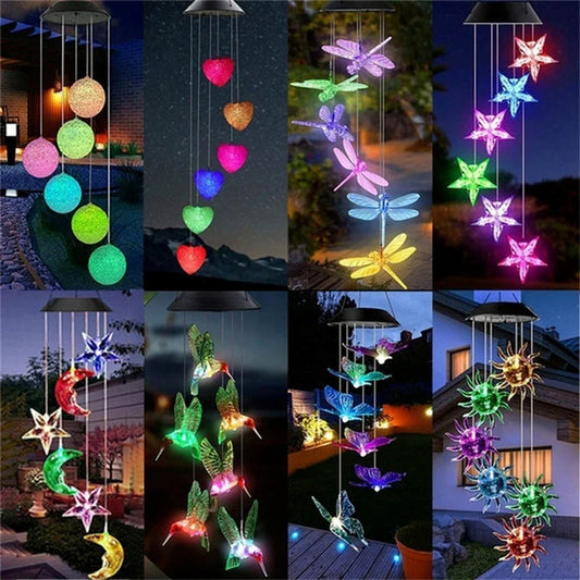 Solar LED Wind Chime Crystal Ball Color Changing Garden Hanging Light - Tampa Home & Garden Store