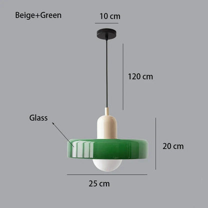 Nordic Bauhaus Glass Chandelier – Retro Dining Room Pendant Light for Living Room