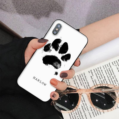 Stevvex dog paw print iPhone case white with black paw graphic for multiple iPhone models on Tampa Home & Garden Store