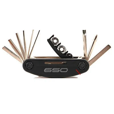 Motorcycle/Bicycle Multi-Tool black metal blades by BikerZoneZ with multiple fold-out bits on Tampa Home & Garden Store