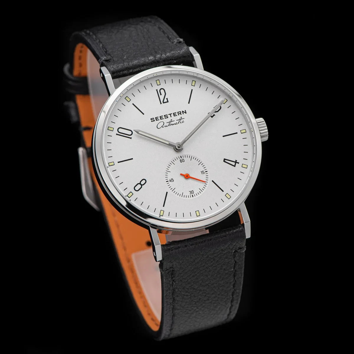 Men's ultrathin automatic dress watch with stainless steel case and white dial on Tampa Home & Garden Store