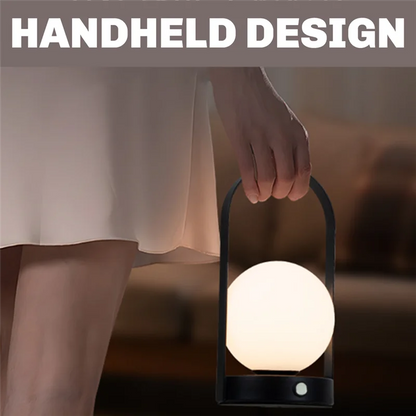 Portable Metal Table Lamp Rechargeable Dimmable 3 Color LED Bedside Desk Light