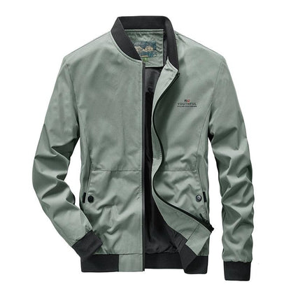 Men's sage-green lightweight waterproof windbreaker jacket Stevvex with black cuffs on Tampa Home & Garden Store