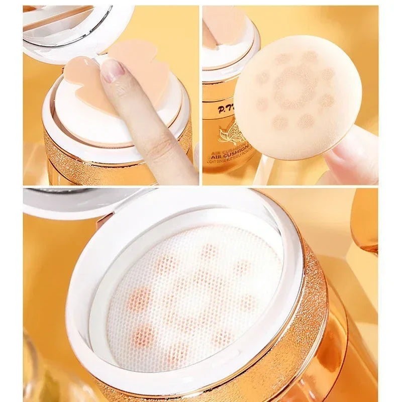 Air cushion BB cream by Silcy Skin with butterfly puff in a gold compact on Tampa Home & Garden Store