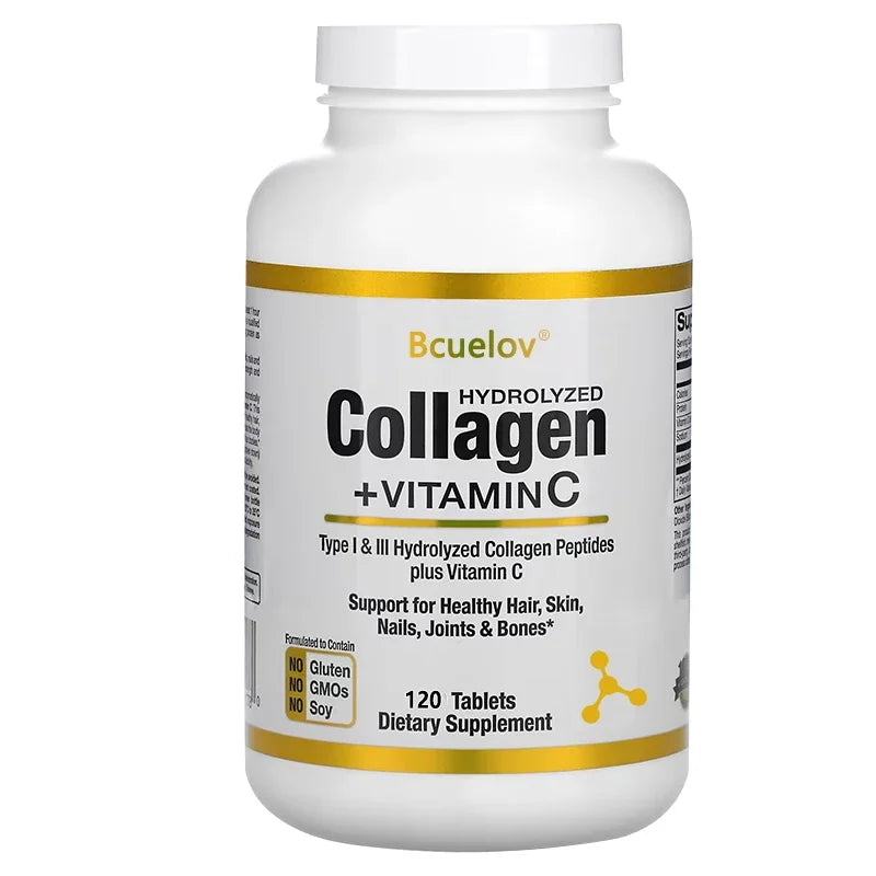Bcuelov Hydrolyzed Collagen Peptides + Vitamin C, Silcy Skin, 120 tablets on Tampa Home & Garden Store