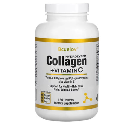 Bcuelov Hydrolyzed Collagen Peptides + Vitamin C, Silcy Skin, 120 tablets on Tampa Home & Garden Store