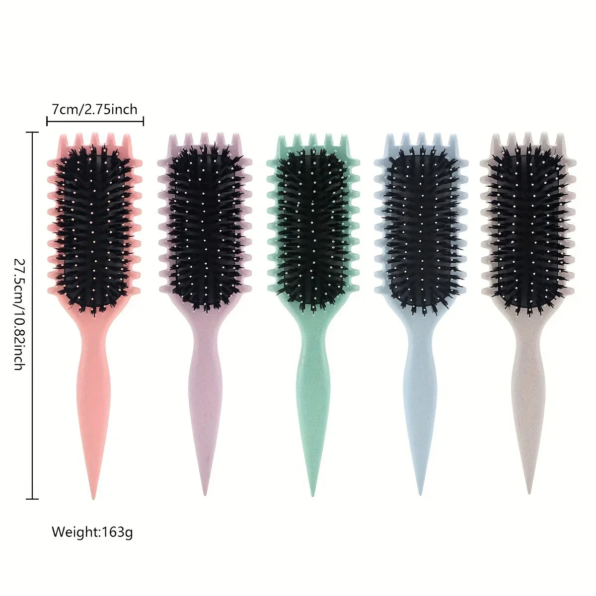 5-piece pastel detangling candy brush set for curly hair with scalp massage Silcy Skin on Tampa Home & Garden Store