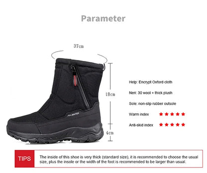 Men's Winter Waterproof Snow Boots by UpTrend Deals, insulated boots with side zipper on Tampa Home & Garden Store