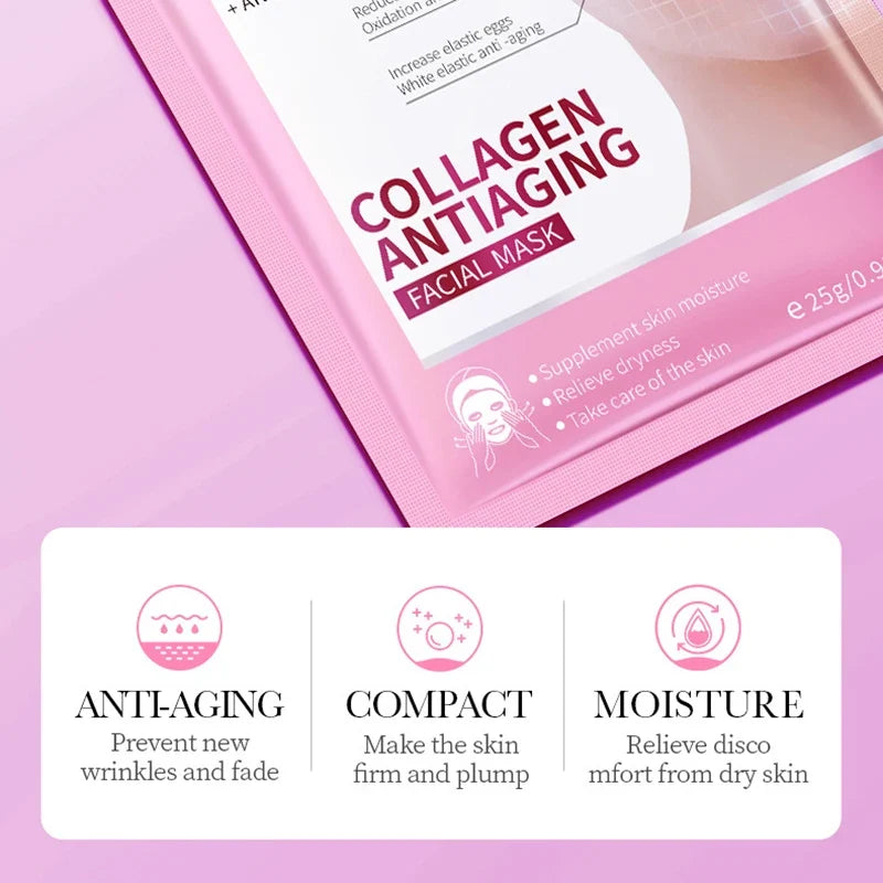 BIOAQUA Retinol Collagen Facial Masks pack 15pcs in pink pouch; firming, moisturizing Silcy Skin on Tampa Home & Garden Store