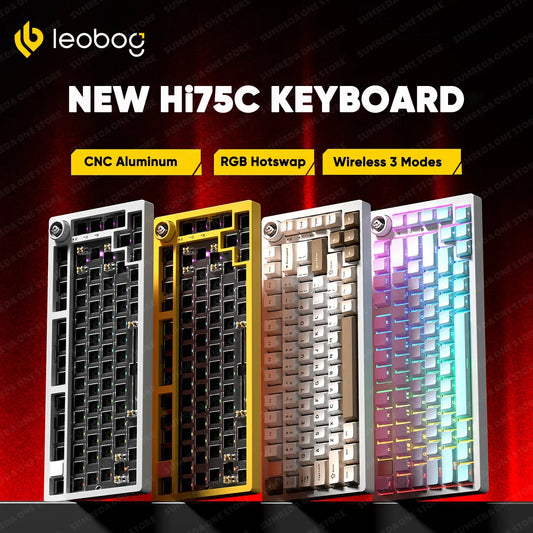 Leobog Hi75C aluminum wireless mechanical keyboard kit; 4 color frames on Tampa Home & Garden Store