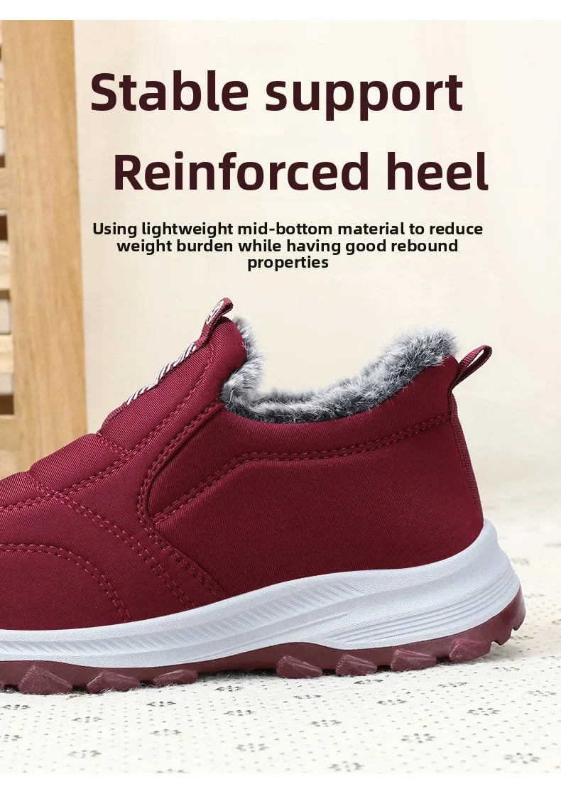 Women's Winter Snow Boots burgundy with grey faux fur lining and non-slip sole UpTrend Deals on Tampa Home & Garden Store