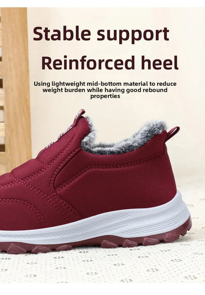 Women's Winter Snow Boots burgundy with grey faux fur lining and non-slip sole UpTrend Deals on Tampa Home & Garden Store