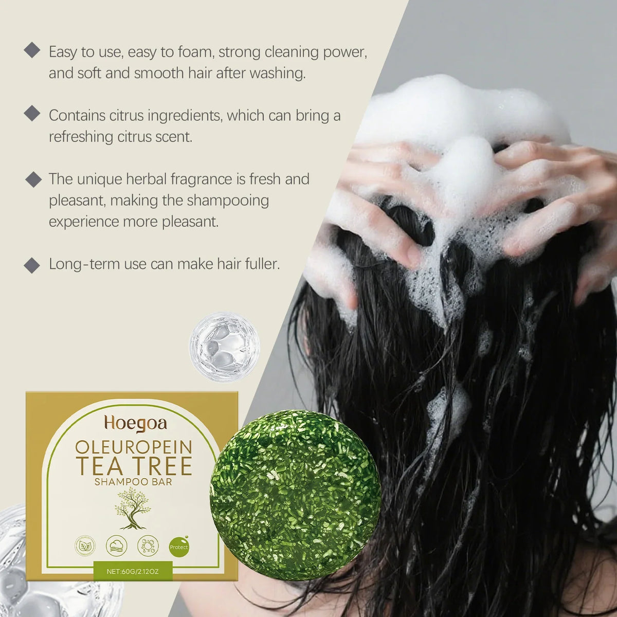 Silcy Skin Herbal Dandruff Removal Shampoo Bar with tea tree oil for oil-control scalp cleansing on Tampa Home & Garden Store