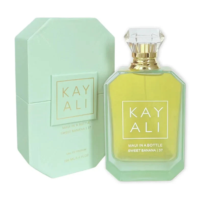 KAYALI EDP perfume bottle in mint glass with crystal cap beside box on Tampa Home & Garden Store