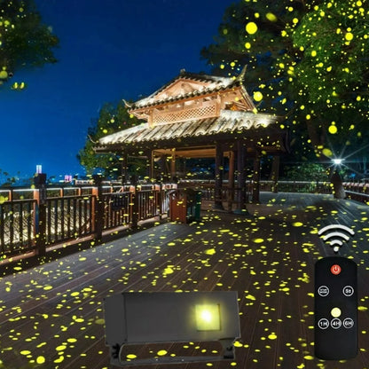 Perfecsy firefly projection lamp for outdoors; waterproof light with remote, yellow firefly dots on Tampa Home & Garden Store