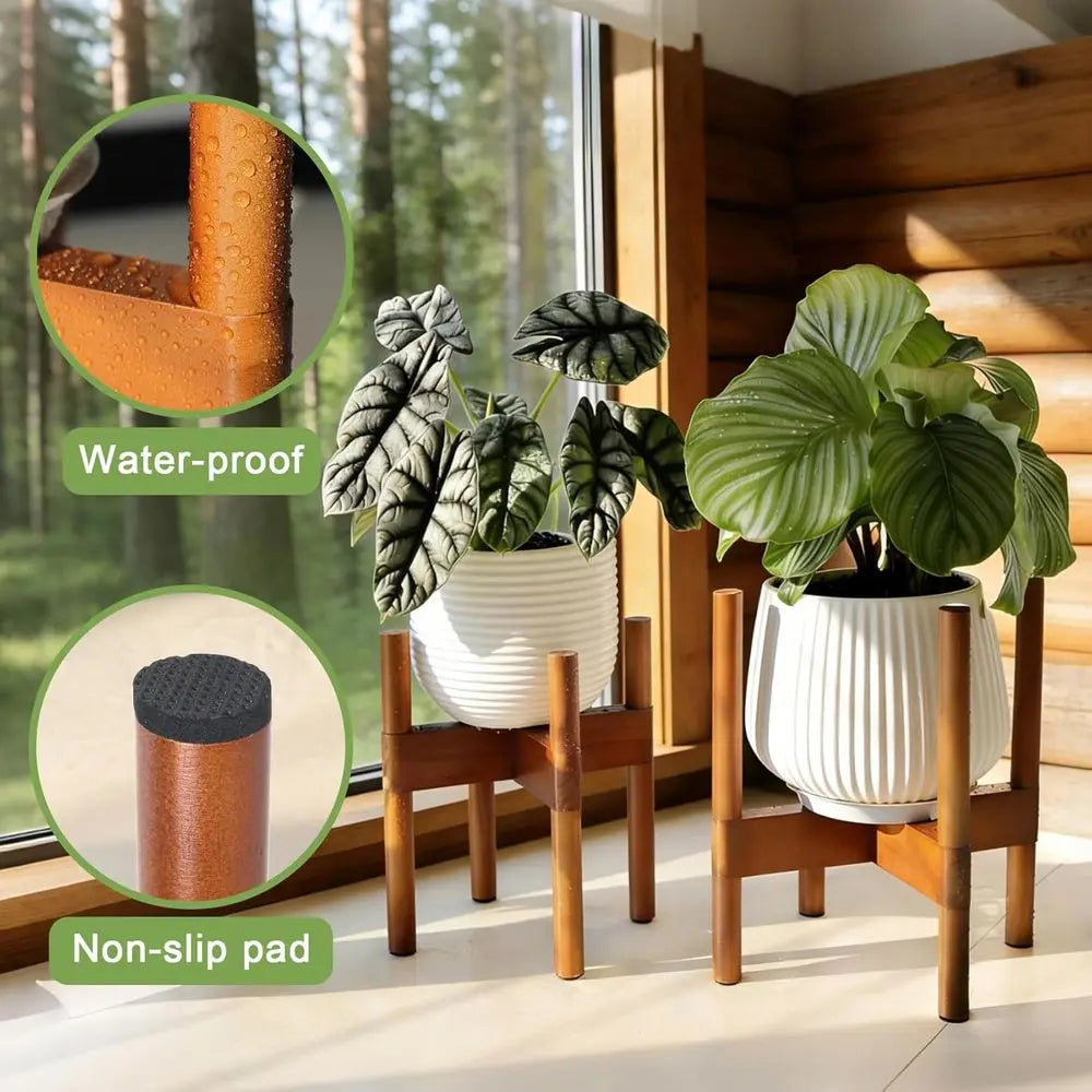 Indoor Wooden Plant Holder for Home and Balcony