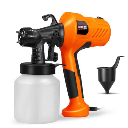 Portable electric paint sprayer handheld spray gun orange and black with white paint cup on Tampa Home & Garden Store