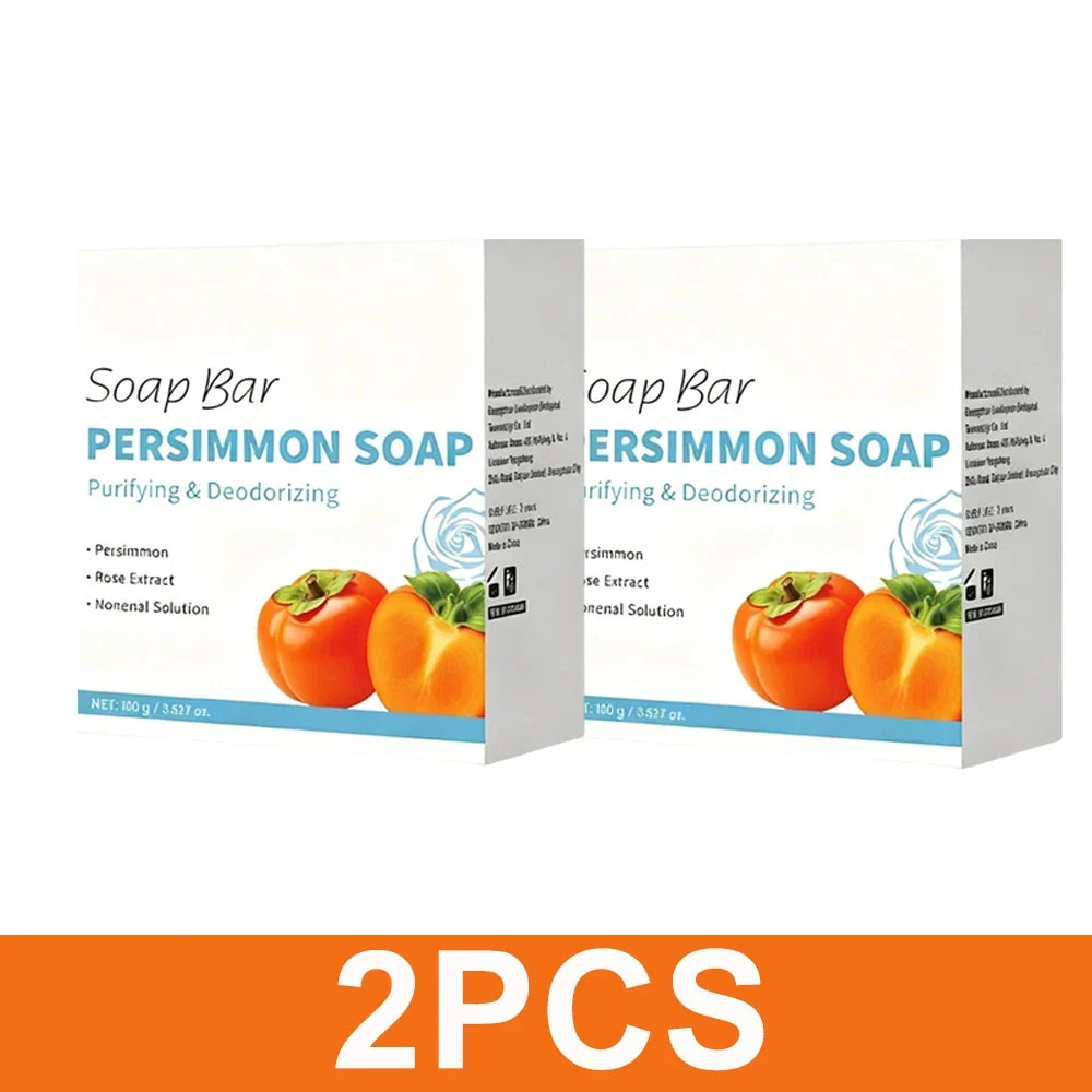 Persimmon Soap Bar by Silcy Skin, 2-pack, purifying deodorizing with rose scent on Tampa Home & Garden Store