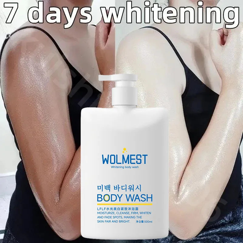WOLMEST whitening body wash 500ml bottle packaging deep cleansing for even skin tone on Tampa Home & Garden Store