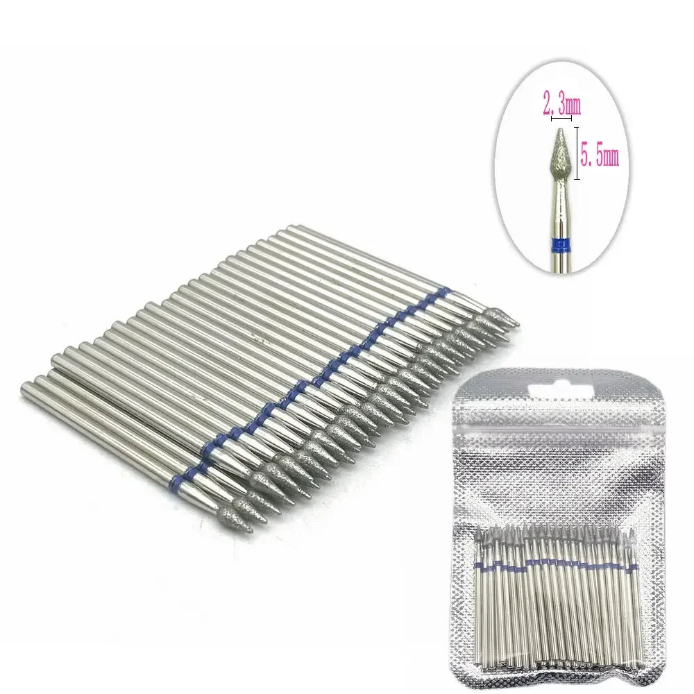 50pc diamond nail drill bit set by Silcy Skin with silver bits and blue bands in a pouch on Tampa Home & Garden Store