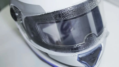Anti-fog Patch Film Rainproof helmet visor with rain droplets on Tampa Home & Garden Store