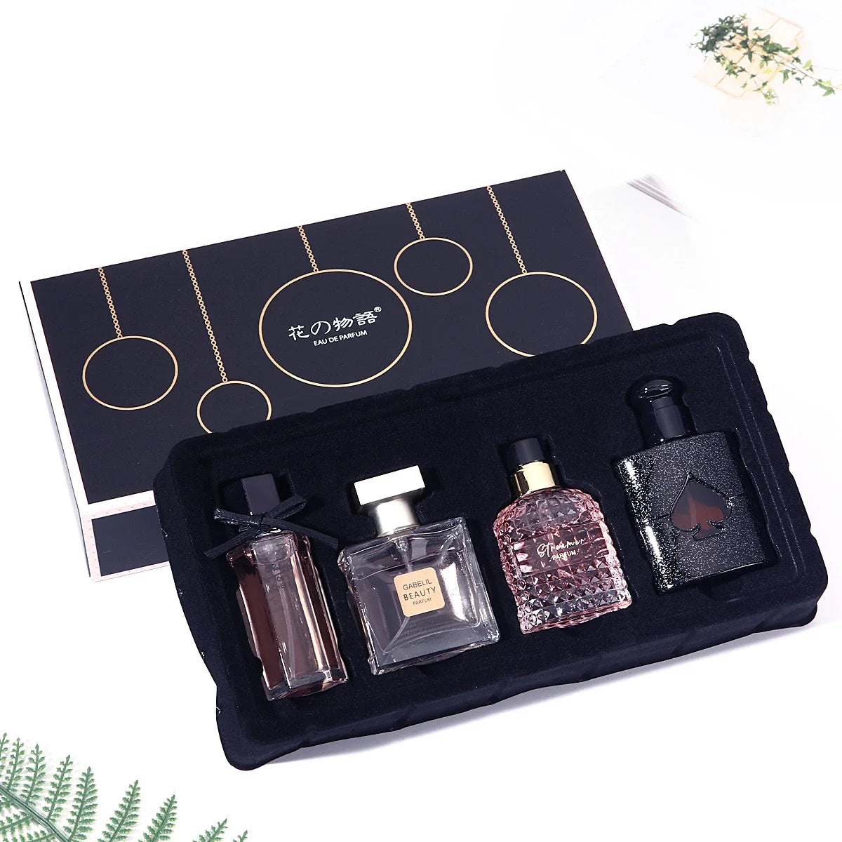 Original Women's Perfume 4-piece set with pink, clear, black glass bottles by Silcy Skin on Tampa Home & Garden Store