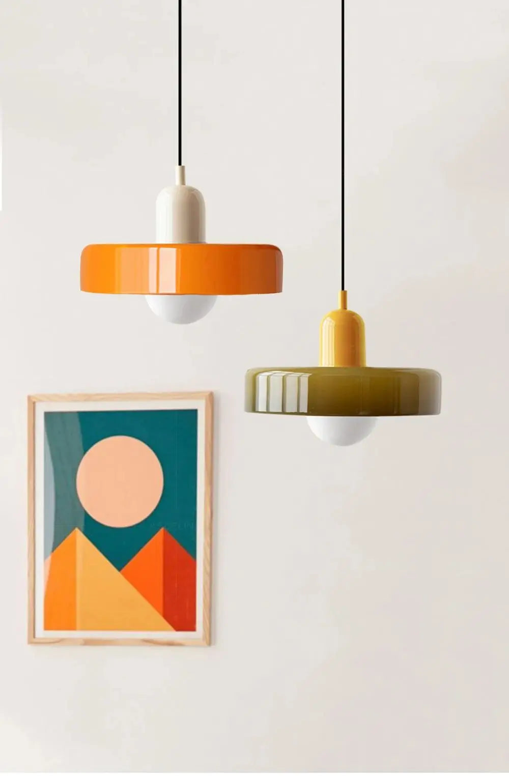 Nordic Bauhaus Glass Chandelier – Retro Dining Room Pendant Light for Living Room