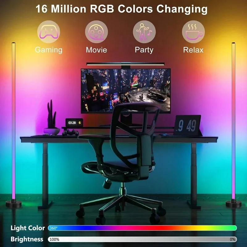 Perfecsy LED Atmosphere Floor Lamp RGB color changing with remote control on Tampa Home & Garden Store