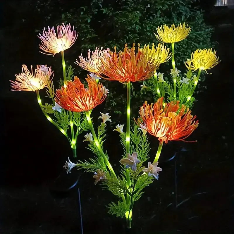2PC Perfecsy Solar Bian Flower LED Garden Lights, waterproof bright floral stakes for yard on Tampa Home & Garden Store